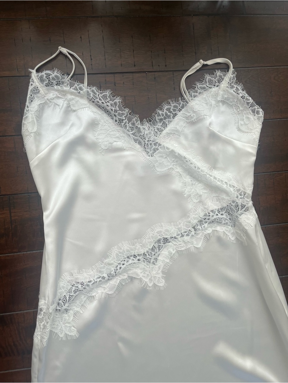 Peppermayo Velisse Maxi White Satin Lace Trim Slip Gown Dress 8 - Picture 5 of 9